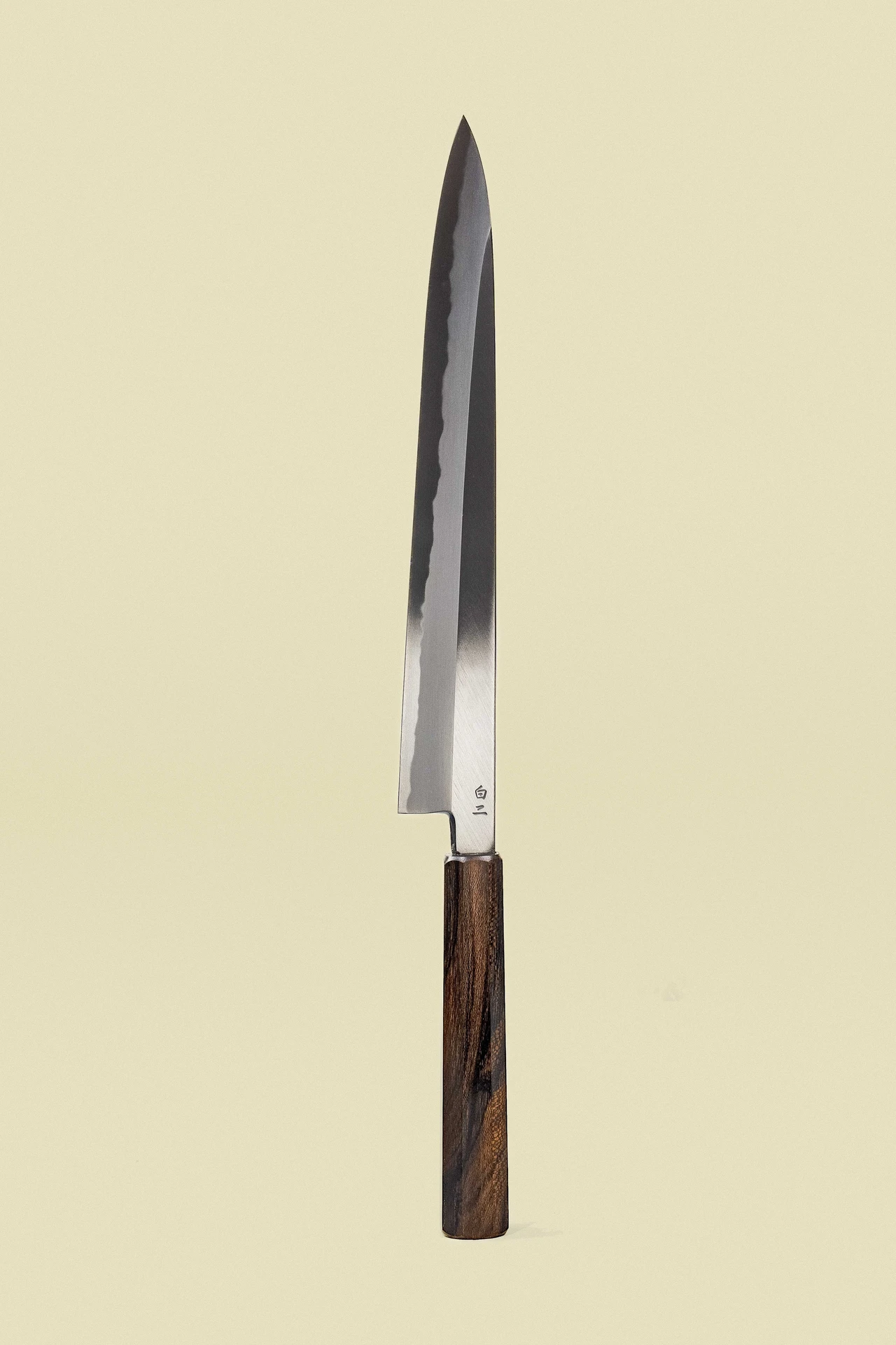 Couteau Sujihiki 270 mm de la collection Shiro, lame verticale avec le tranchant à gauche